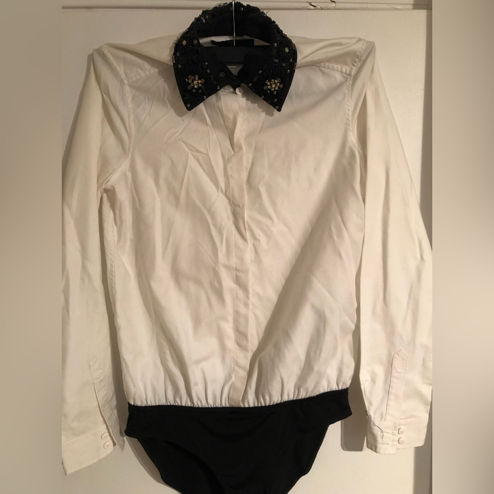 Tibi jeweled neck bodysuit. Size small.